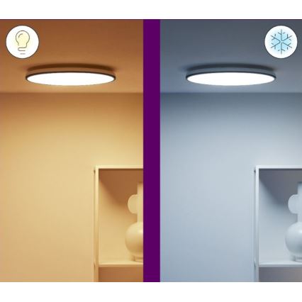 WiZ - LED RGBW Димируем плафон RUNE LED/21W/230V 2200-6500K Wi-Fi черен