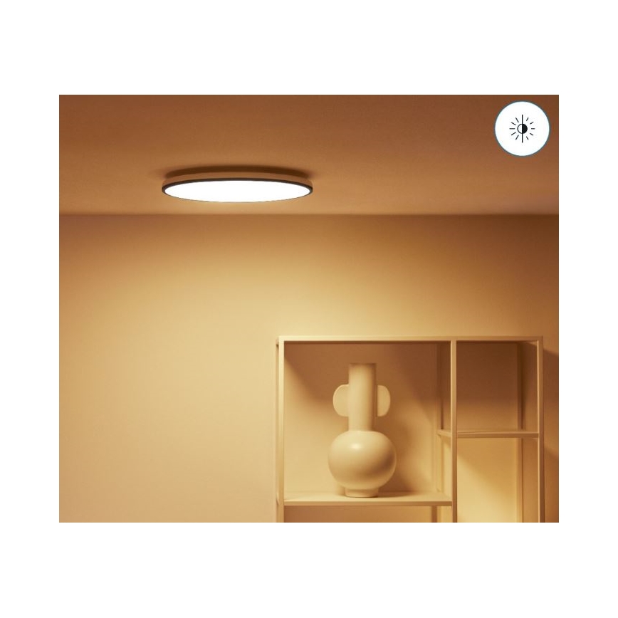 WiZ - LED RGBW Димируем плафон RUNE LED/21W/230V 2200-6500K Wi-Fi черен