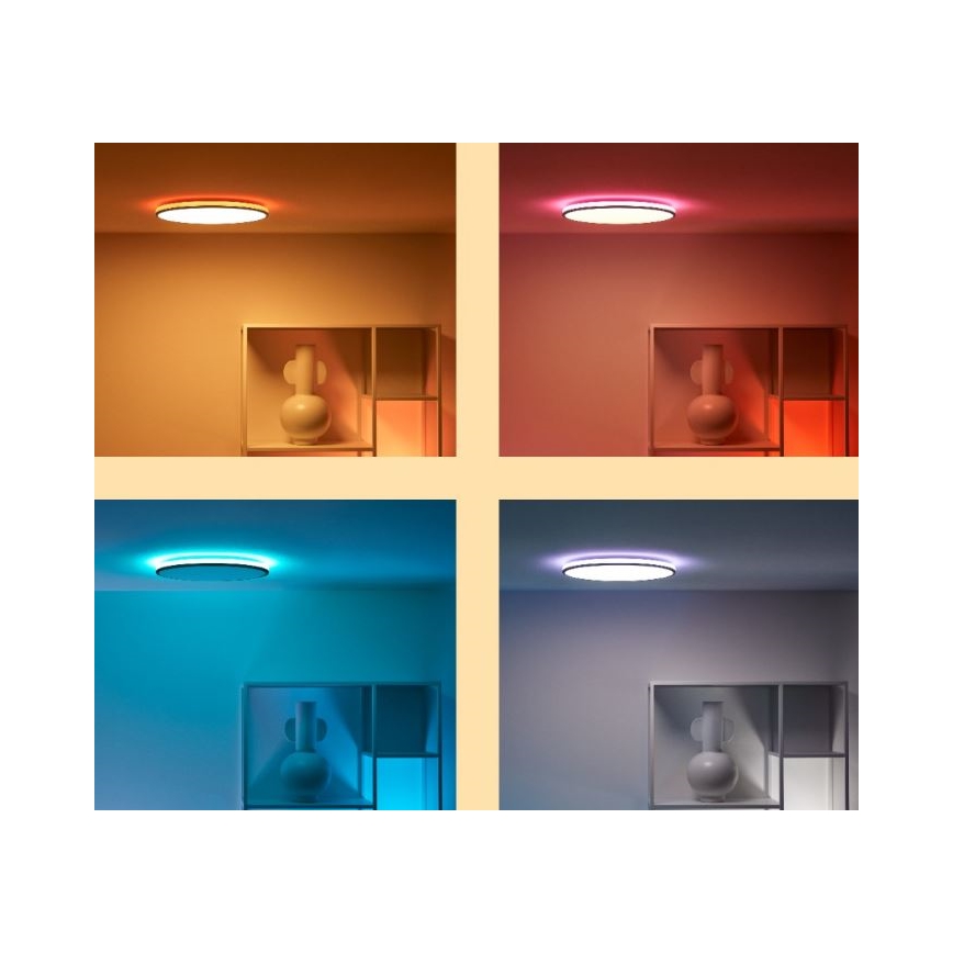 WiZ - LED RGBW Димируем плафон RUNE LED/21W/230V 2200-6500K Wi-Fi черен