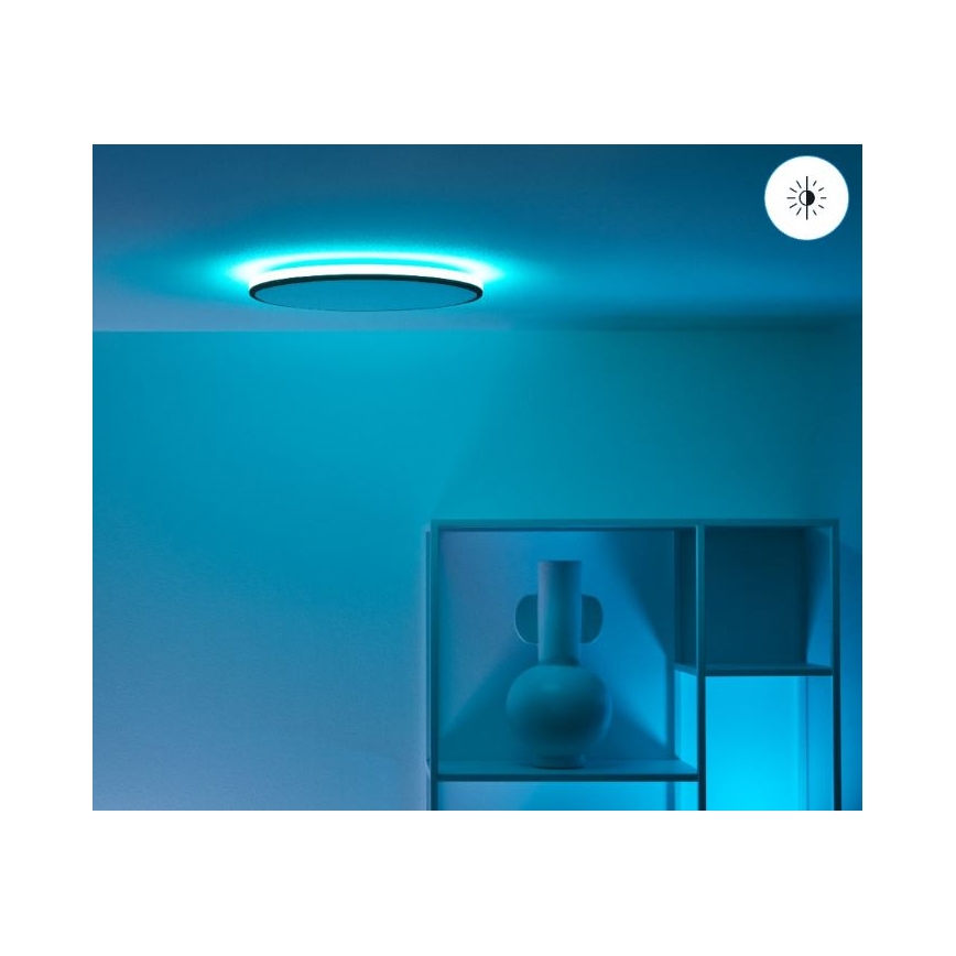 WiZ - LED RGBW Димируем плафон RUNE LED/21W/230V 2200-6500K Wi-Fi черен