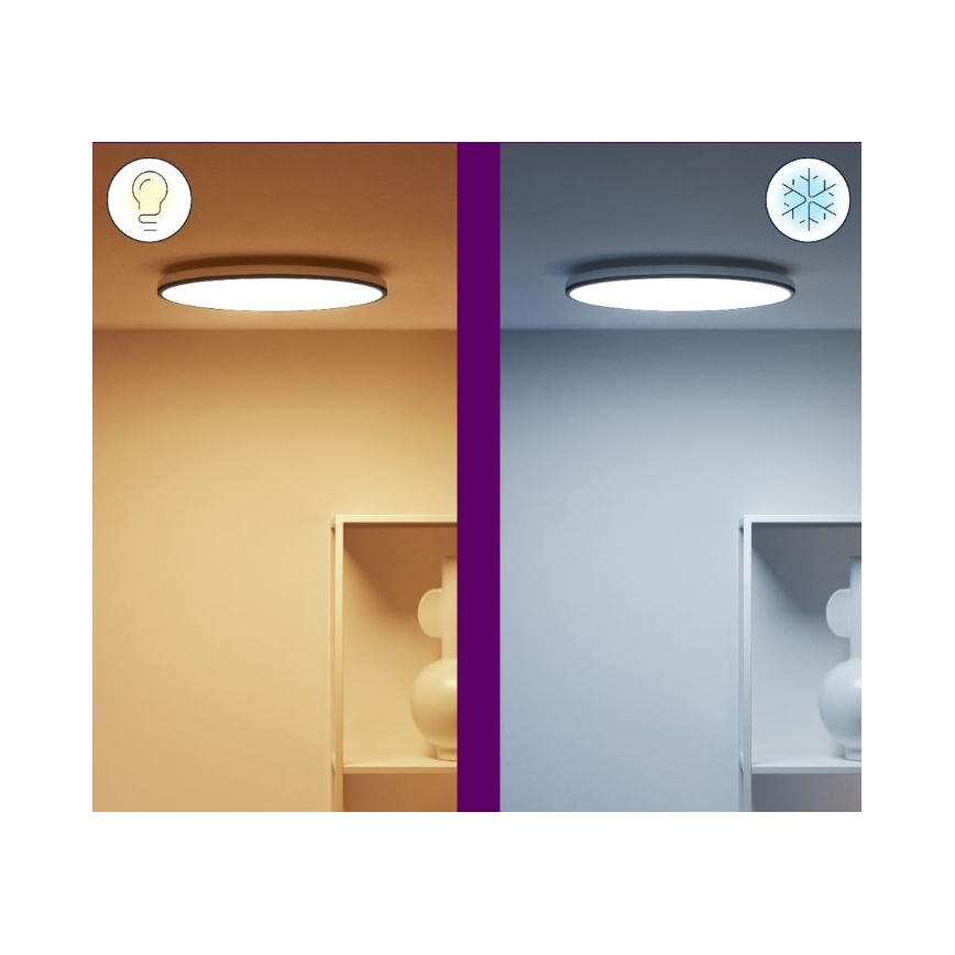 WiZ - LED RGBW Димируем плафон RUNE LED/21W/230V 2200-6500K Wi-Fi черен