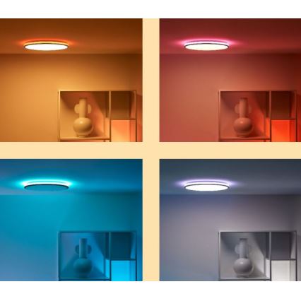 WiZ - LED RGBW Димируем плафон RUNE LED/21W/230V 2200-6500K Wi-Fi черен