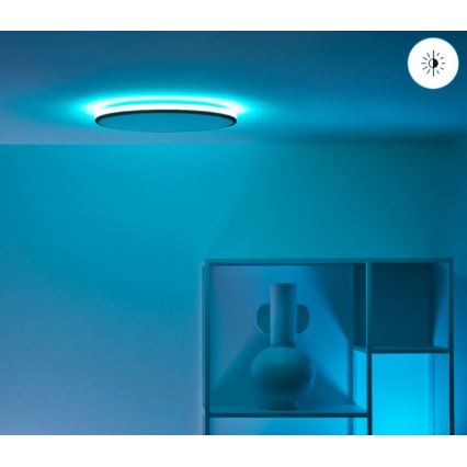 WiZ - LED RGBW Димируем плафон RUNE LED/21W/230V 2200-6500K Wi-Fi черен