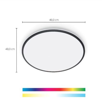 WiZ - LED RGBW Димируем плафон RUNE LED/21W/230V 2200-6500K Wi-Fi черен