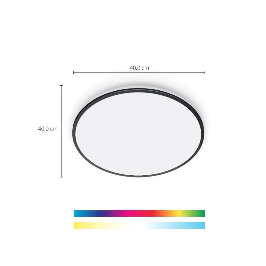 WiZ - LED RGBW Димируем плафон RUNE LED/21W/230V 2200-6500K Wi-Fi черен