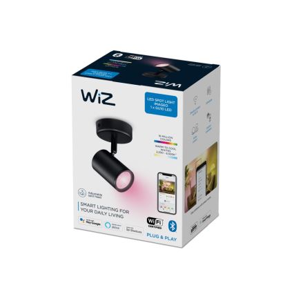 WiZ - LED RGBW Димируем спот IMAGEO 1xGU10/4,9W/230V CRI 90 Wi-Fi черен