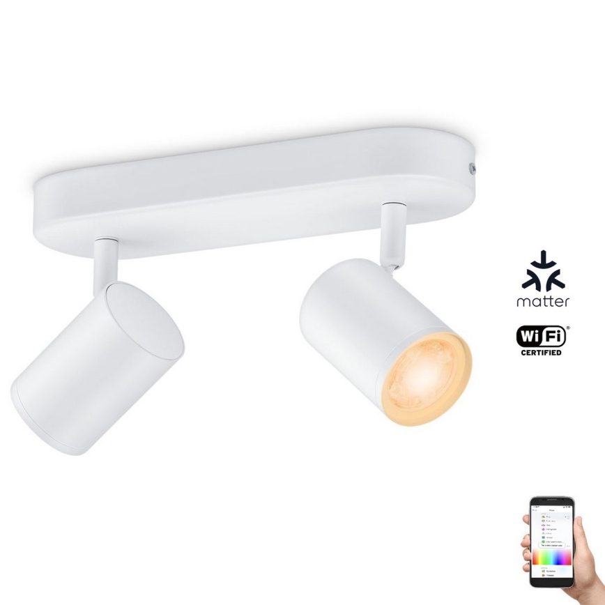 WiZ - LED RGBW Димируем спот IMAGEO 2xGU10/4,9W/230V 2200-6500K Wi-Fi CRI 90 white