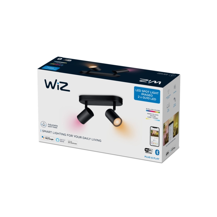 WiZ - LED RGBW Димируем спот IMAGEO 2xGU10/4,9W/230V 2200-6500K Wi-Fi CRI 90 черен