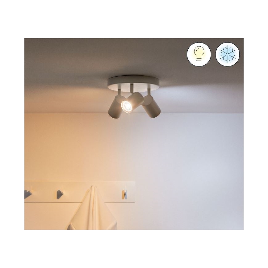 WiZ - LED RGBW Димируем спот IMAGEO 3xGU10/4,9W/230V 2200-6500K Wi-Fi CRI 90 бял