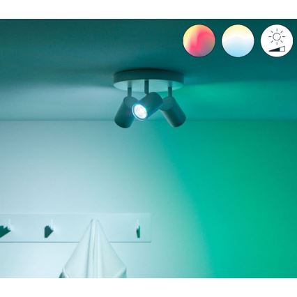 WiZ - LED RGBW Димируем спот IMAGEO 3xGU10/4,9W/230V 2200-6500K Wi-Fi CRI 90 бял