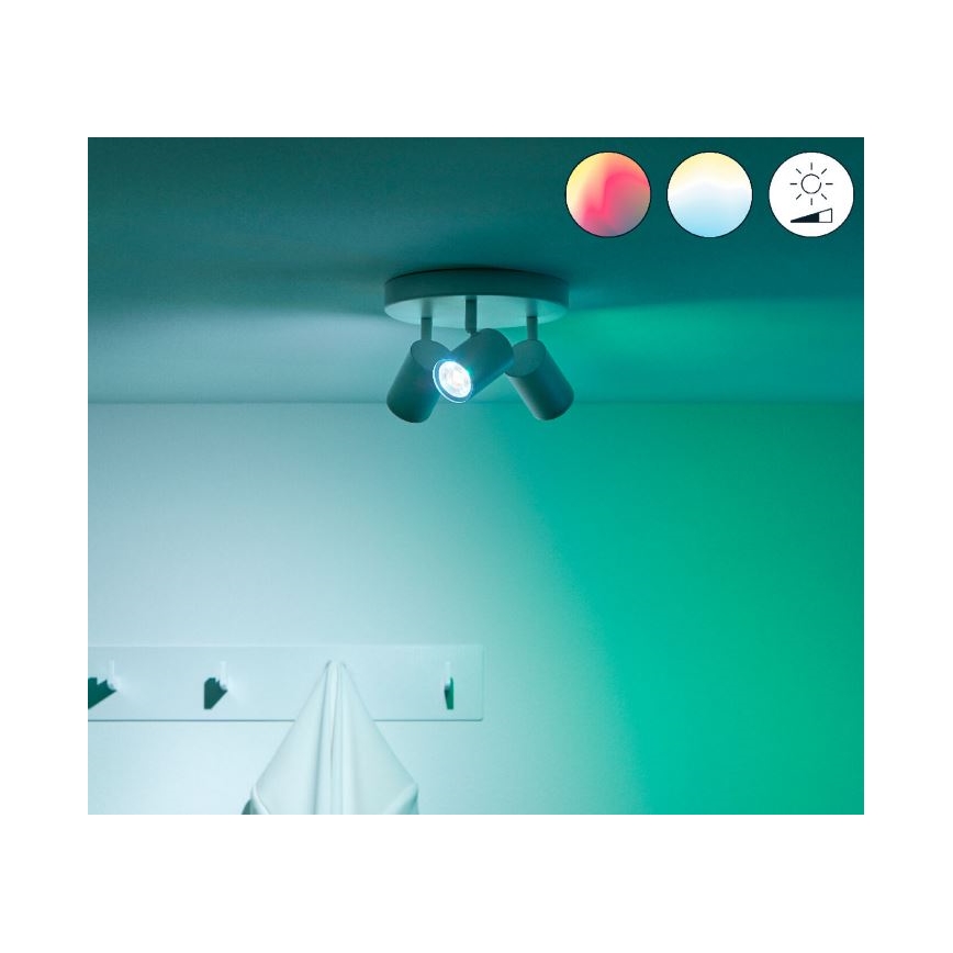 WiZ - LED RGBW Димируем спот IMAGEO 3xGU10/4,9W/230V 2200-6500K Wi-Fi CRI 90 бял