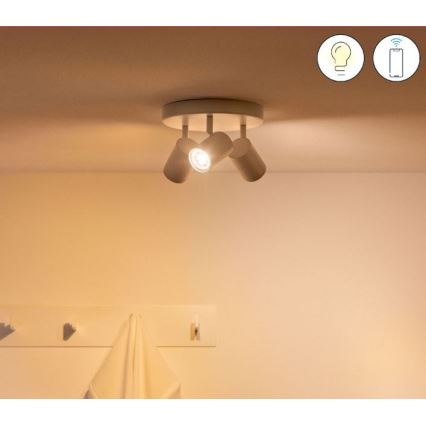 WiZ - LED RGBW Димируем спот IMAGEO 3xGU10/4,9W/230V 2200-6500K Wi-Fi CRI 90 бял