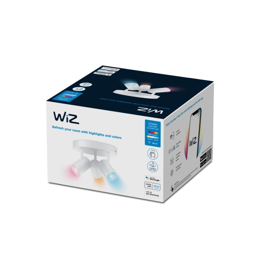 WiZ - LED RGBW Димируем спот IMAGEO 3xGU10/4,9W/230V 2200-6500K Wi-Fi CRI 90 бял