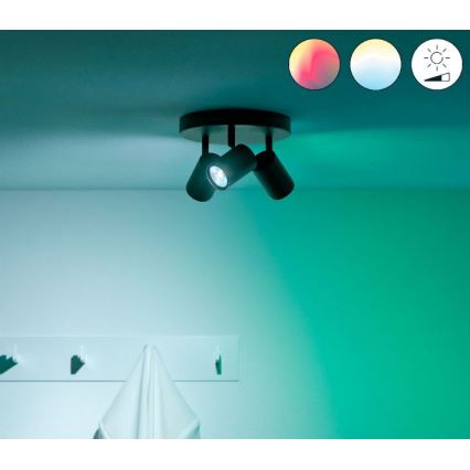 WiZ - LED RGBW Димируем спот IMAGEO 3xGU10/4,9W/230V 2200-6500K Wi-Fi CRI 90 черен