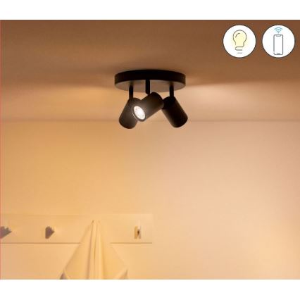 WiZ - LED RGBW Димируем спот IMAGEO 3xGU10/4,9W/230V 2200-6500K Wi-Fi CRI 90 черен