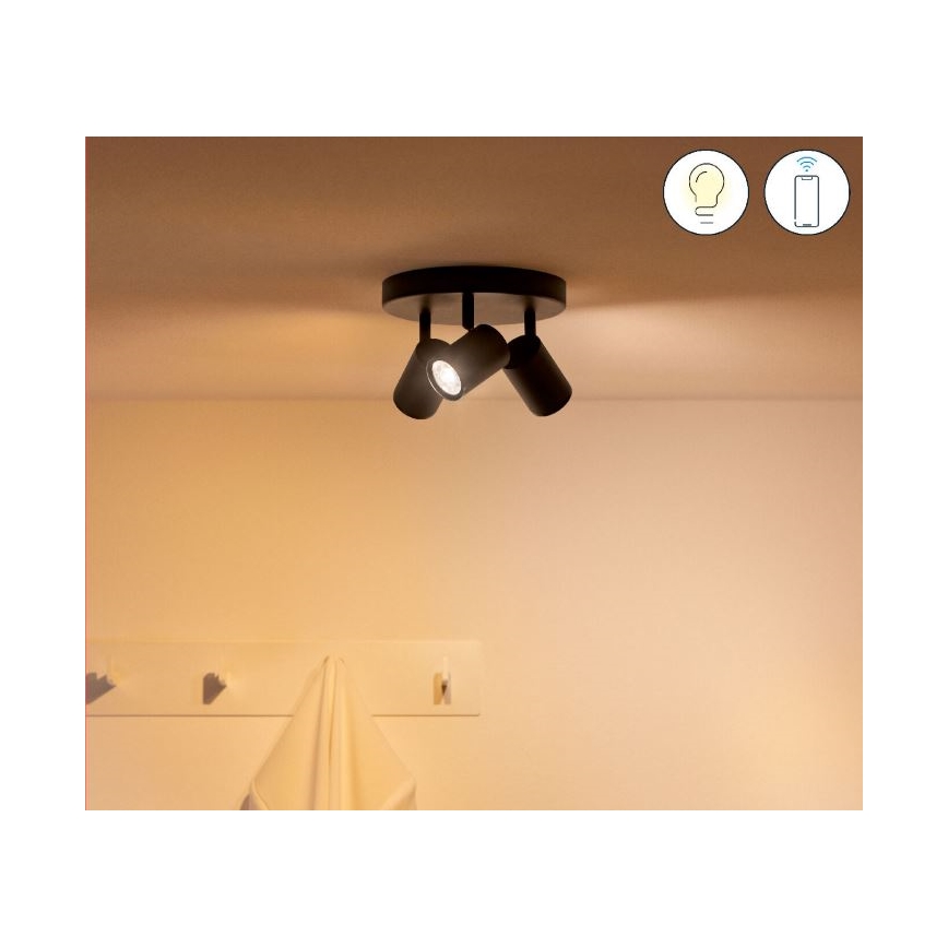 WiZ - LED RGBW Димируем спот IMAGEO 3xGU10/4,9W/230V 2200-6500K Wi-Fi CRI 90 черен