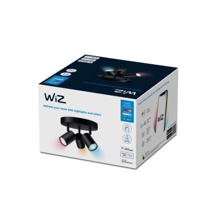 WiZ - LED RGBW Димируем спот IMAGEO 3xGU10/4,9W/230V 2200-6500K Wi-Fi CRI 90 черен