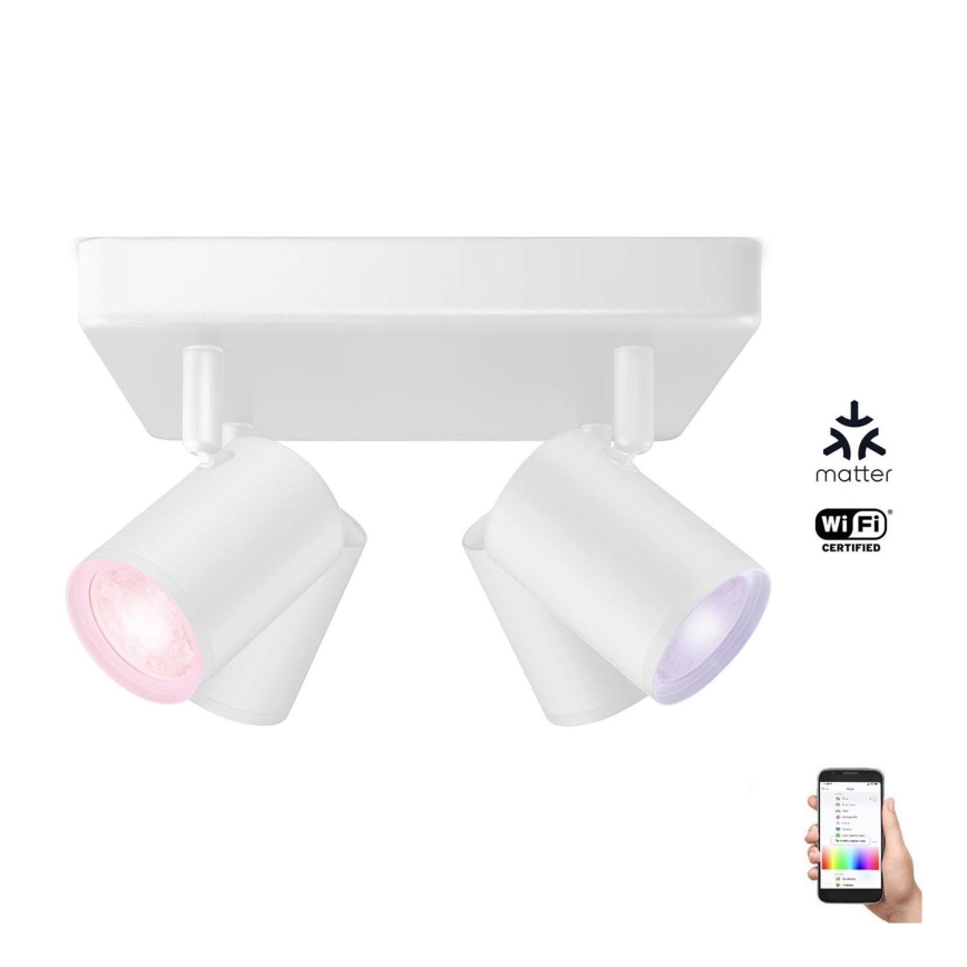 WiZ - LED RGBW Димируем спот IMAGEO 4xGU10/4,9W/230V 2200-6500K Wi-Fi CRI 90 бял