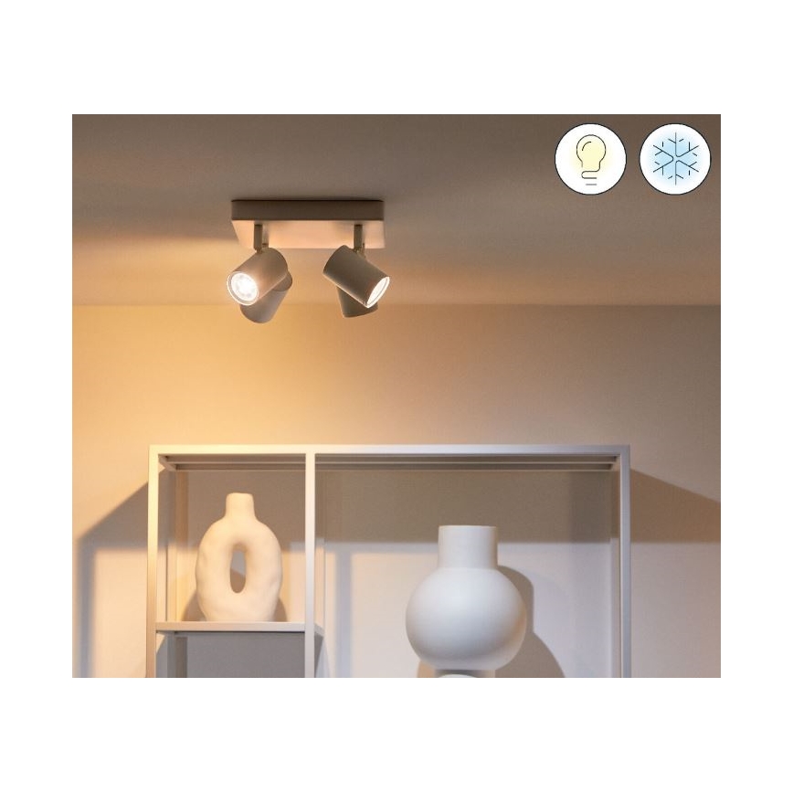 WiZ - LED RGBW Димируем спот IMAGEO 4xGU10/4,9W/230V 2200-6500K Wi-Fi CRI 90 бял