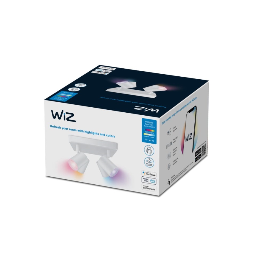 WiZ - LED RGBW Димируем спот IMAGEO 4xGU10/4,9W/230V 2200-6500K Wi-Fi CRI 90 бял