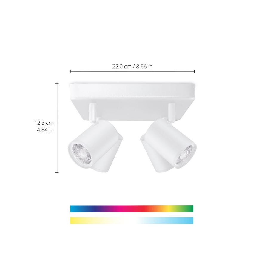 WiZ - LED RGBW Димируем спот IMAGEO 4xGU10/4,9W/230V 2200-6500K Wi-Fi CRI 90 бял