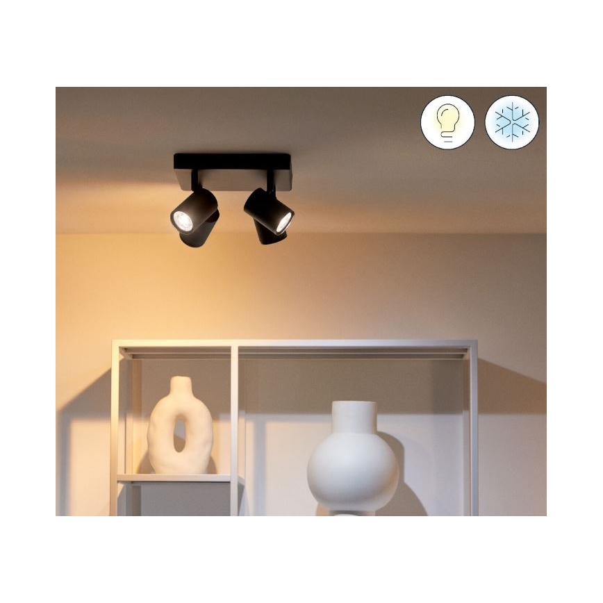 WiZ - LED RGBW Димируем спот IMAGEO 4xGU10/4,9W/230V 2200-6500K Wi-Fi CRI 90 черен