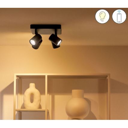 WiZ - LED RGBW Димируем спот IMAGEO 4xGU10/4,9W/230V 2200-6500K Wi-Fi CRI 90 черен
