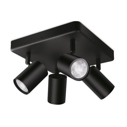 WiZ - LED RGBW Димируем спот IMAGEO 4xGU10/4,9W/230V 2200-6500K Wi-Fi CRI 90 черен