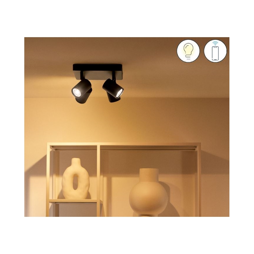 WiZ - LED RGBW Димируем спот IMAGEO 4xGU10/4,9W/230V 2200-6500K Wi-Fi CRI 90 черен