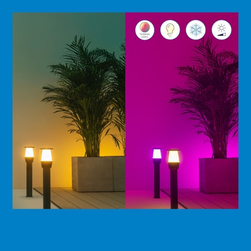 WiZ - LED RGBW Димируема екстериорна лампа ELPAS LED/4,8W/12/230V 2700-5000K IP65 Wi-Fi
