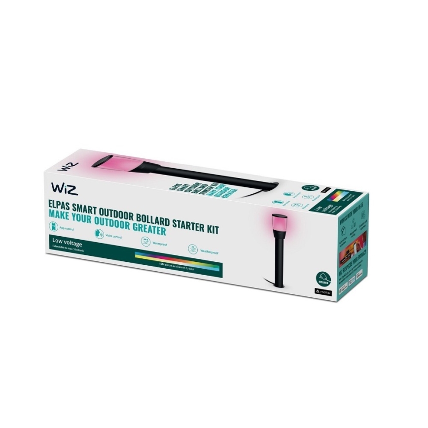 WiZ - LED RGBW Димируема екстериорна лампа ELPAS LED/4,8W/12/230V 2700-5000K IP65 Wi-Fi