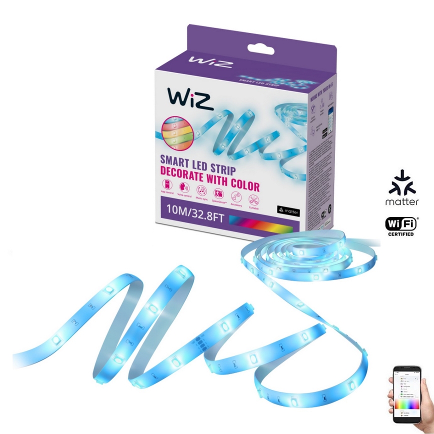 WiZ - LED RGBW Димируема лента 10m LED/12W/230V 2700-6500K Wi-Fi