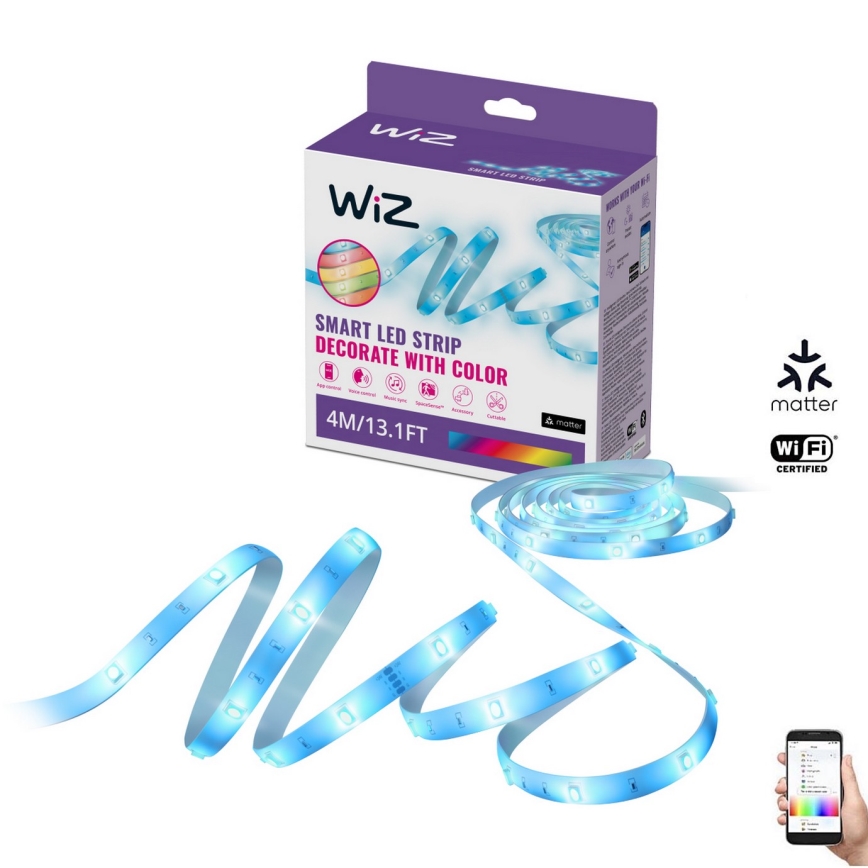 WiZ - LED RGBW Димируема лента 4m LED/6,5/230V 2700-6500K Wi-Fi