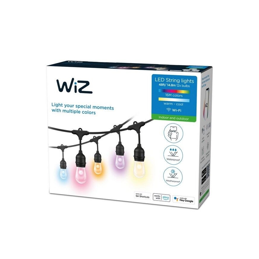 WiZ - LED RGBW Димируеми екстериорни лампички 12xLED 14,4м IP65 2700-5000K Wi-Fi