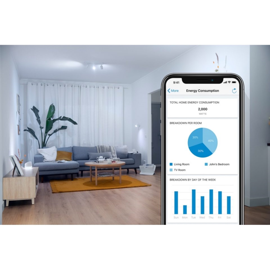 WiZ - Смарт щепсел F 2300W + измерване на консумациятаWi-Fi SCHUKO