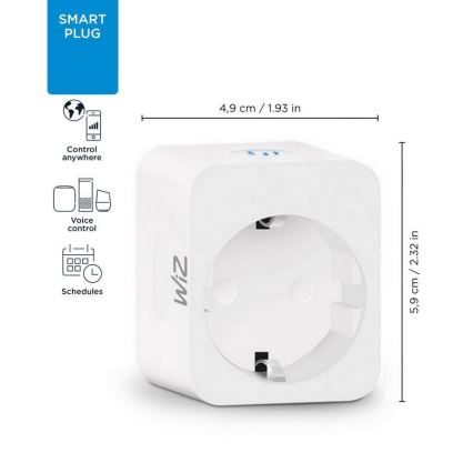 WiZ - Смарт щепсел F 2300W Wi-Fi SCHUKO