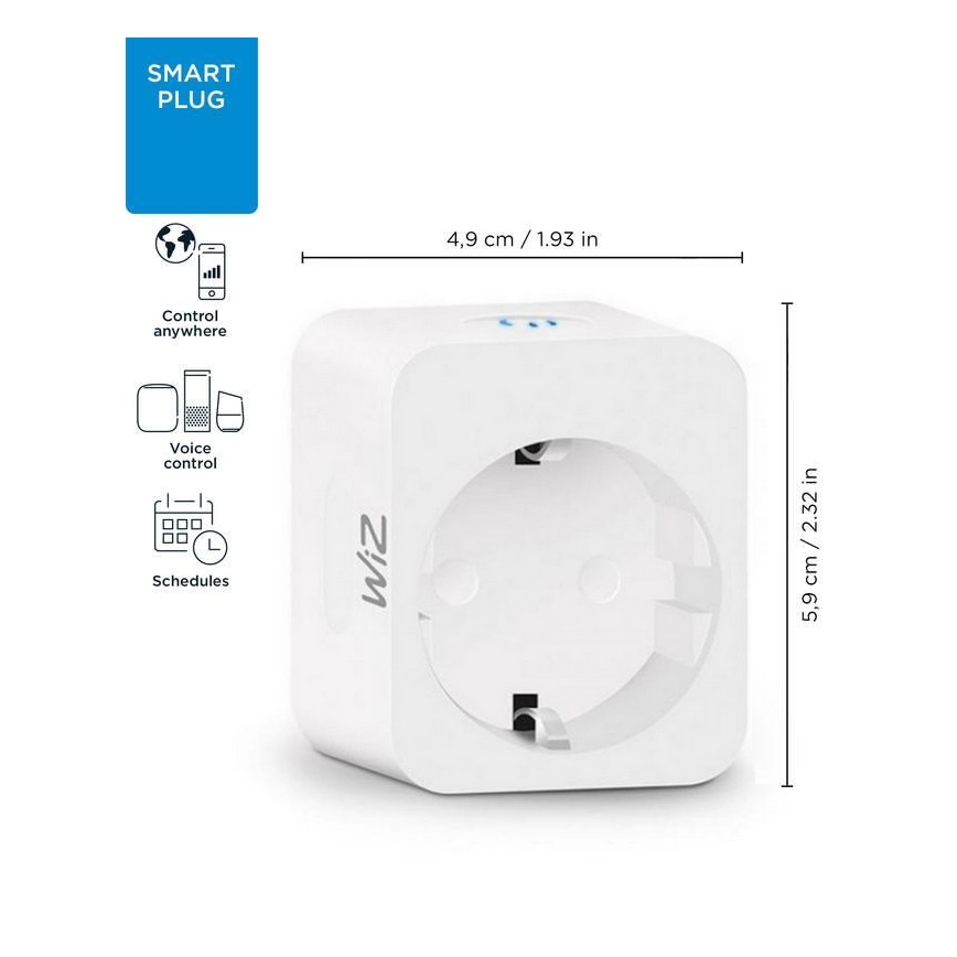 WiZ - Смарт щепсел F 2300W Wi-Fi SCHUKO