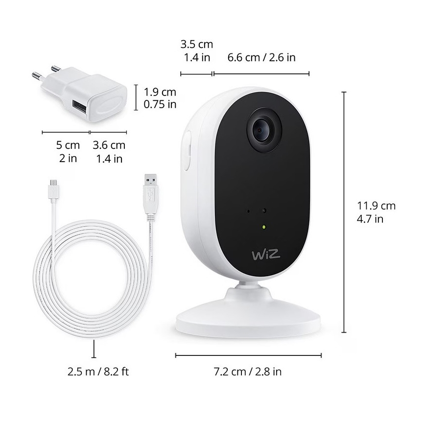 WiZ - К-кт за monitoring the household: 1x camera + 3x LED RGB крушка A60 E27/8,5W/230V Wi-Fi