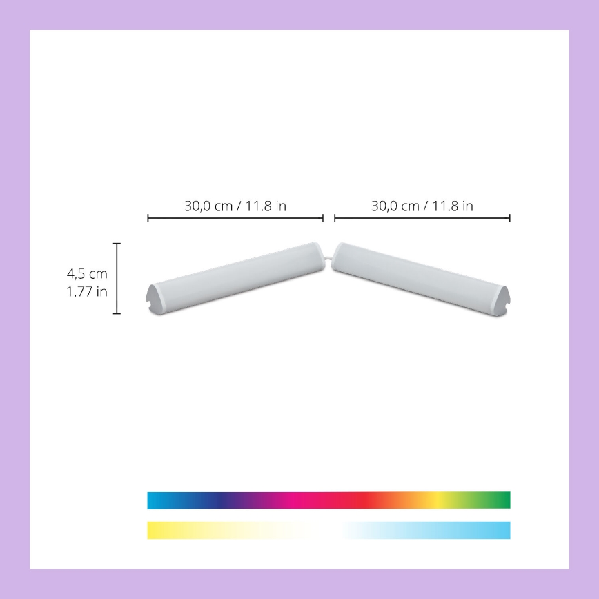 WiZ - КОМПЛЕКТ 2x LED RGBW Регулируема лампа BAR LED/5,5W/230V 2200-6500K Wi-Fi