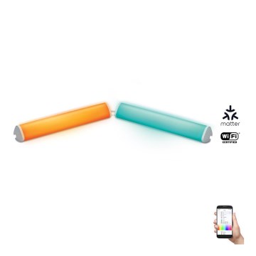WiZ - КОМПЛЕКТ 2x LED RGBW Регулируема лампа BAR LED/5,5W/230V 2200-6500K Wi-Fi
