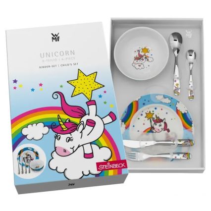 WMF - Детски комплект за хранене UNICORN, 6 части