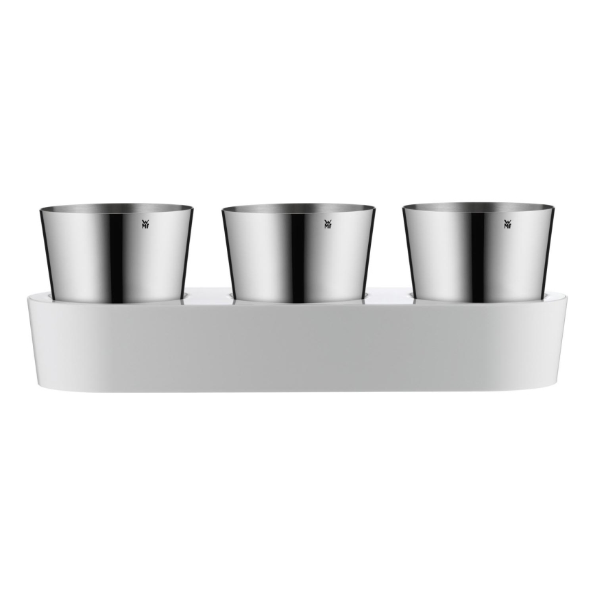 WMF - Саксия със самопочистващи се билки 3 бр. GOURMET бял/неръждаем
