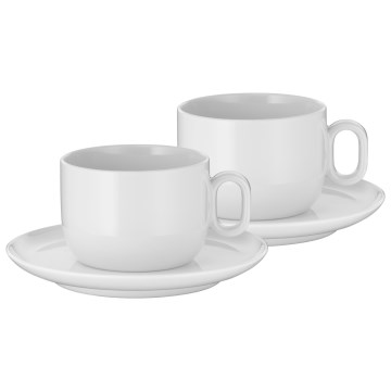 WMF - К-кт 2x Чаша за капучино с чинийка BARISTA 160 ml бял