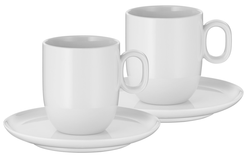 WMF - К-кт 2x Чаша за крем кафе с чинийка BARISTA 170 ml бял
