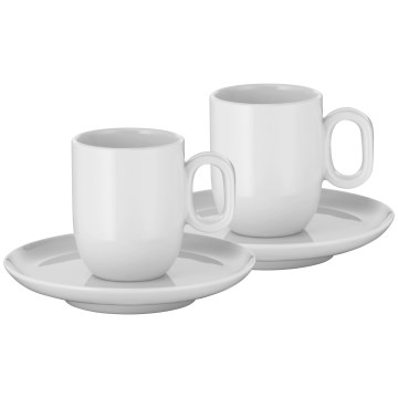 WMF - К-кт 2x Еспресо чаша с чинийка BARISTA бял