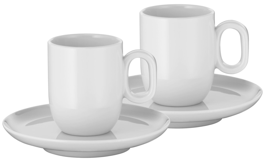 WMF - К-кт 2x Еспресо чаша с чинийка BARISTA бял