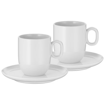 WMF - КОМПЛЕКТ 2 бр. Чаша за кафе креме с чинийка BARISTA 170 мл бяла