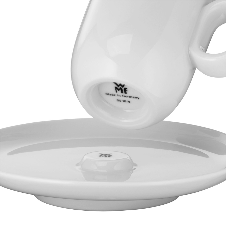 WMF - Комплект 2 бр. еспресо чаши с чинийки BARISTA бял