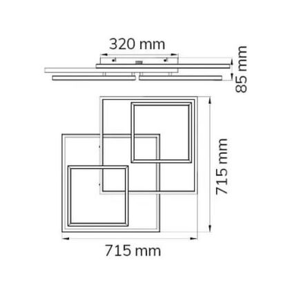 Wofi 10644 - LED Димируем полилей за повърхностен монтаж VISO LED/62W/230V