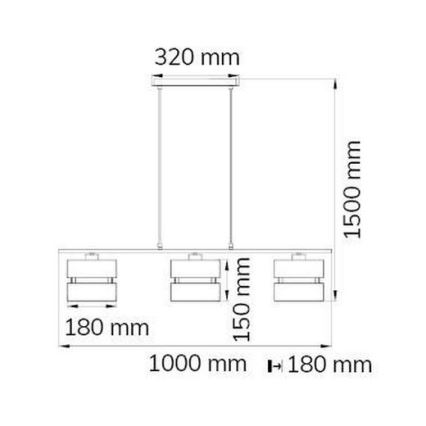 Wofi 11254 - Пендел BELLE 3xE27/42W/230V